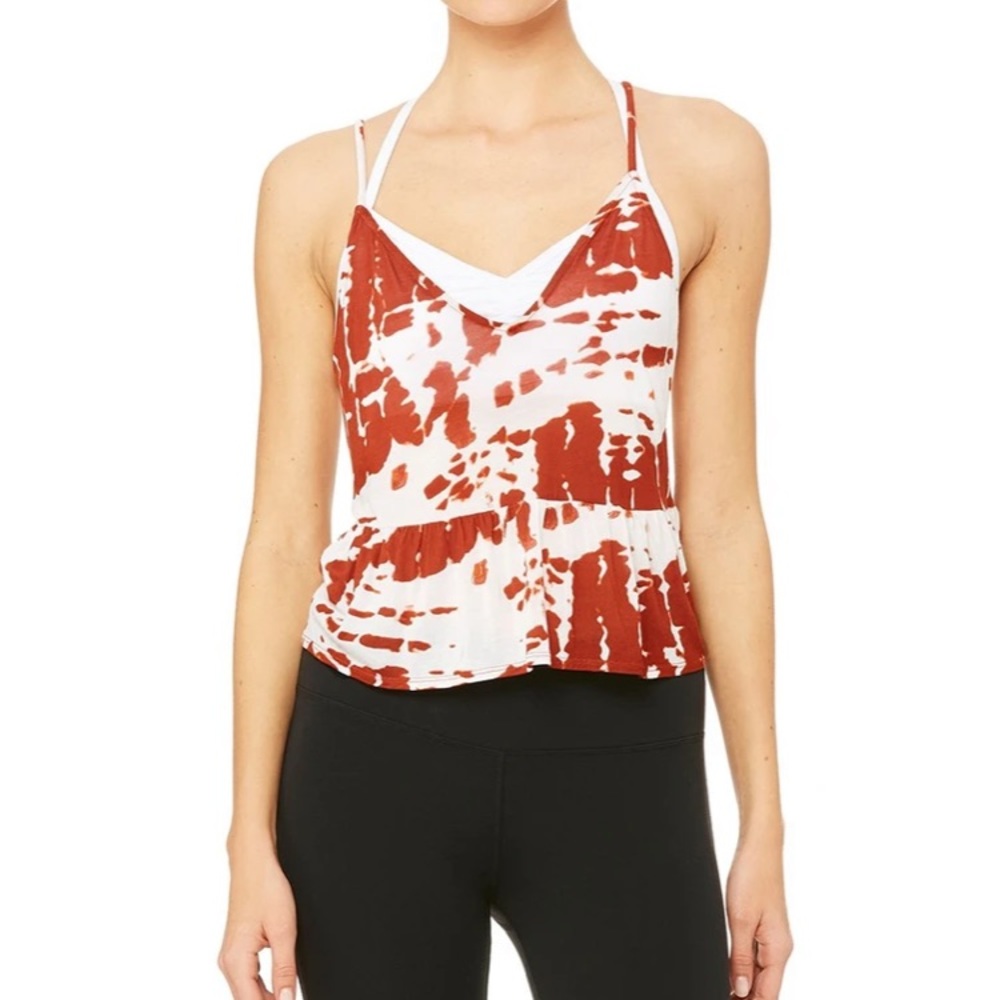 ALO Yoga Flutter Tank Top Sunbaked Tie Dye